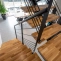 metal staircase with custom solid oak steps