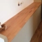 Made to measure solid beech shelf on low wall