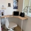 Custom corner desk with solid wood top