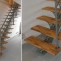 Custom staircase with solid beech steps on a metal structure