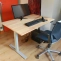 Custom-made sit-stand desk manufacture with solid beech top