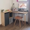 Desk with custom-made solid rubberwood top
