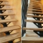 Custom-made staircase with central steel stringer and solid oak steps