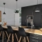 Black kitchen with custom solid wood worktops