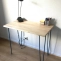 Custom wood desk with hairpin legs