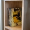 Vinyl cabinet with custom oak planks