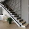 Custom-made staircase with ash steps