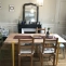 Country chic style dining table with custom beech top