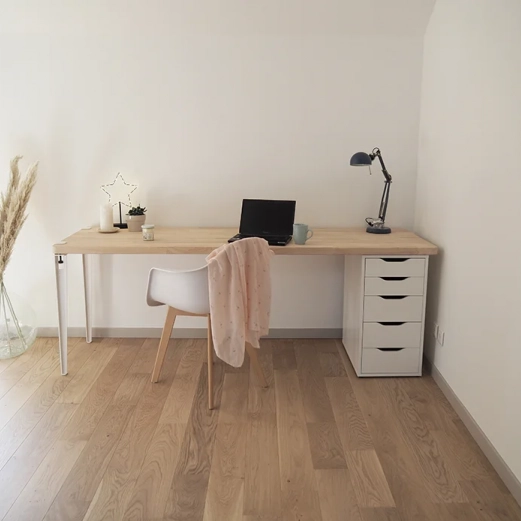 Desk with custom rubberwood top