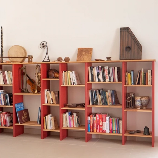 custom-built library finished in situation