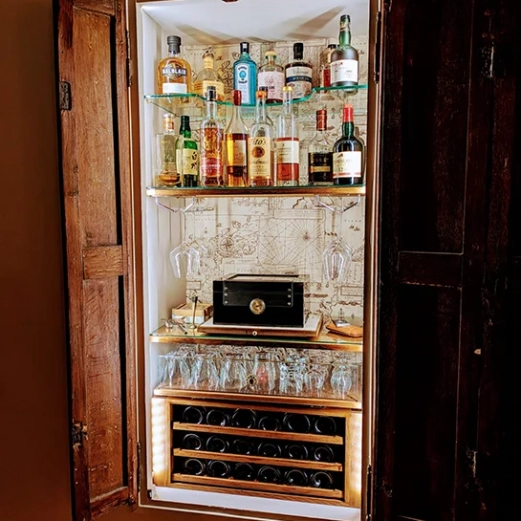Turning a closet into a luxury mini-bar