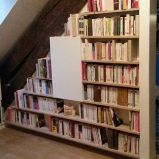 Custom-made library in the attic