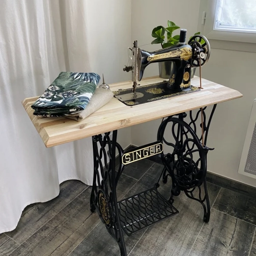 restoration of a singer 15k sewing machine with custom wooden top
