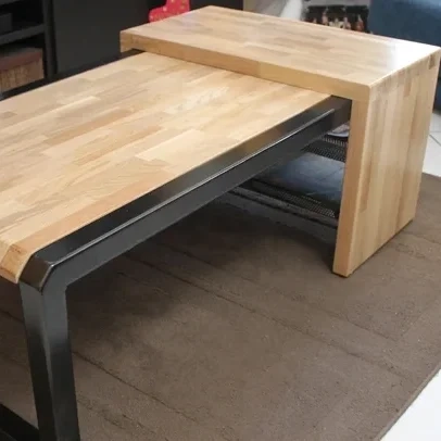 Manufacture of oak / metal design coffee table