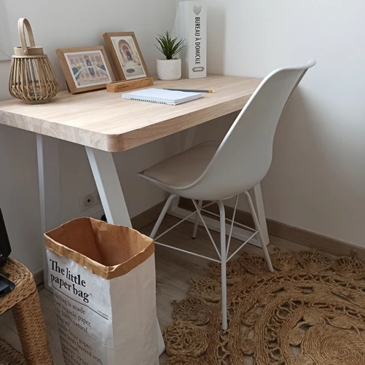Small desk with custom wooden top