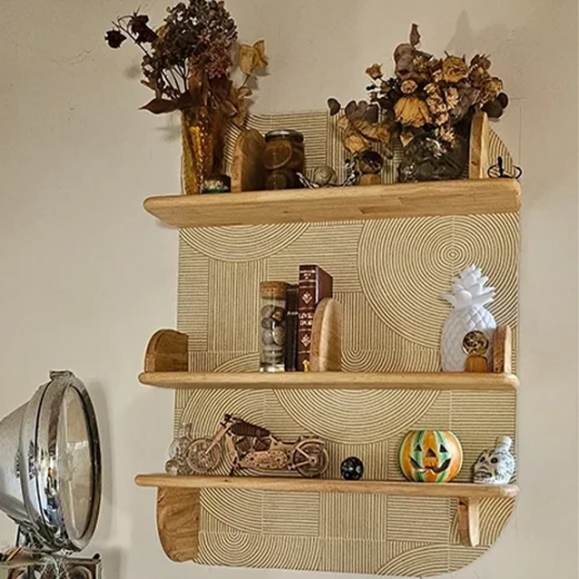 custom shelf in solid rubberwood