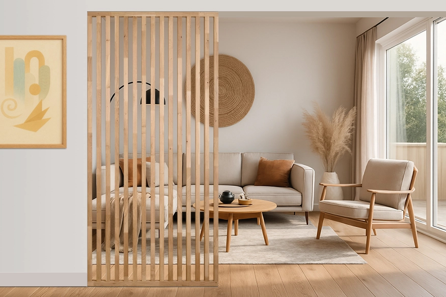 Séparateur de salon en bois