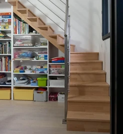 Escalier DIY avec structure en bois massif